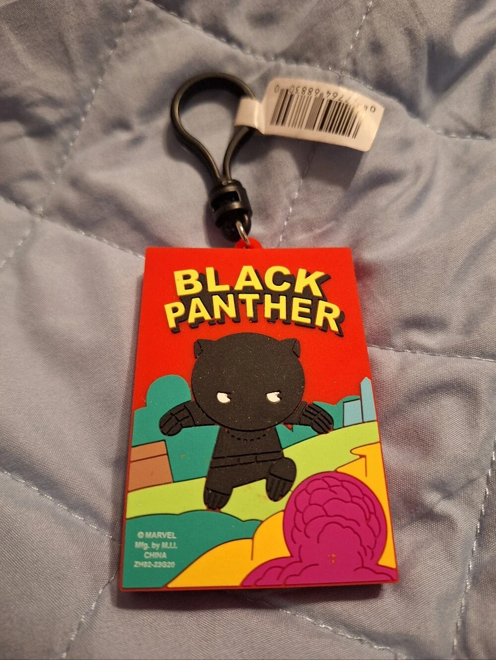 Marvel Black Panther Keychain Charm Backpack Rubber new